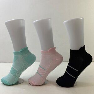 Womens Ankle Socks Set 3 Stripes Mint Green Pink Black Gray
